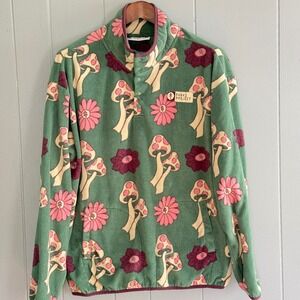 Parks Project Power To The Parks Shrooms Trail Fleece Snap Pullover XL Green
